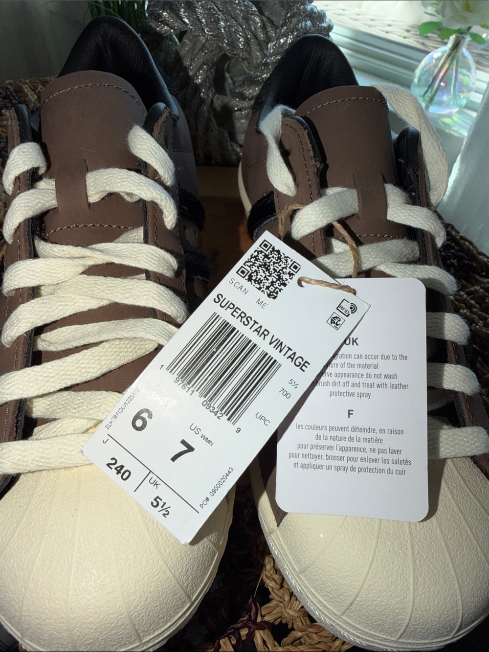 adidas Superstar Vintage Sneakers Brown Black Cream Women’s 7 Men’s 6 NWT - Picture 10 of 10